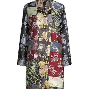Johnny Was Calanthe Floral Jacquard Patchwork Silk Lined Coat Small NWT & JW Bag